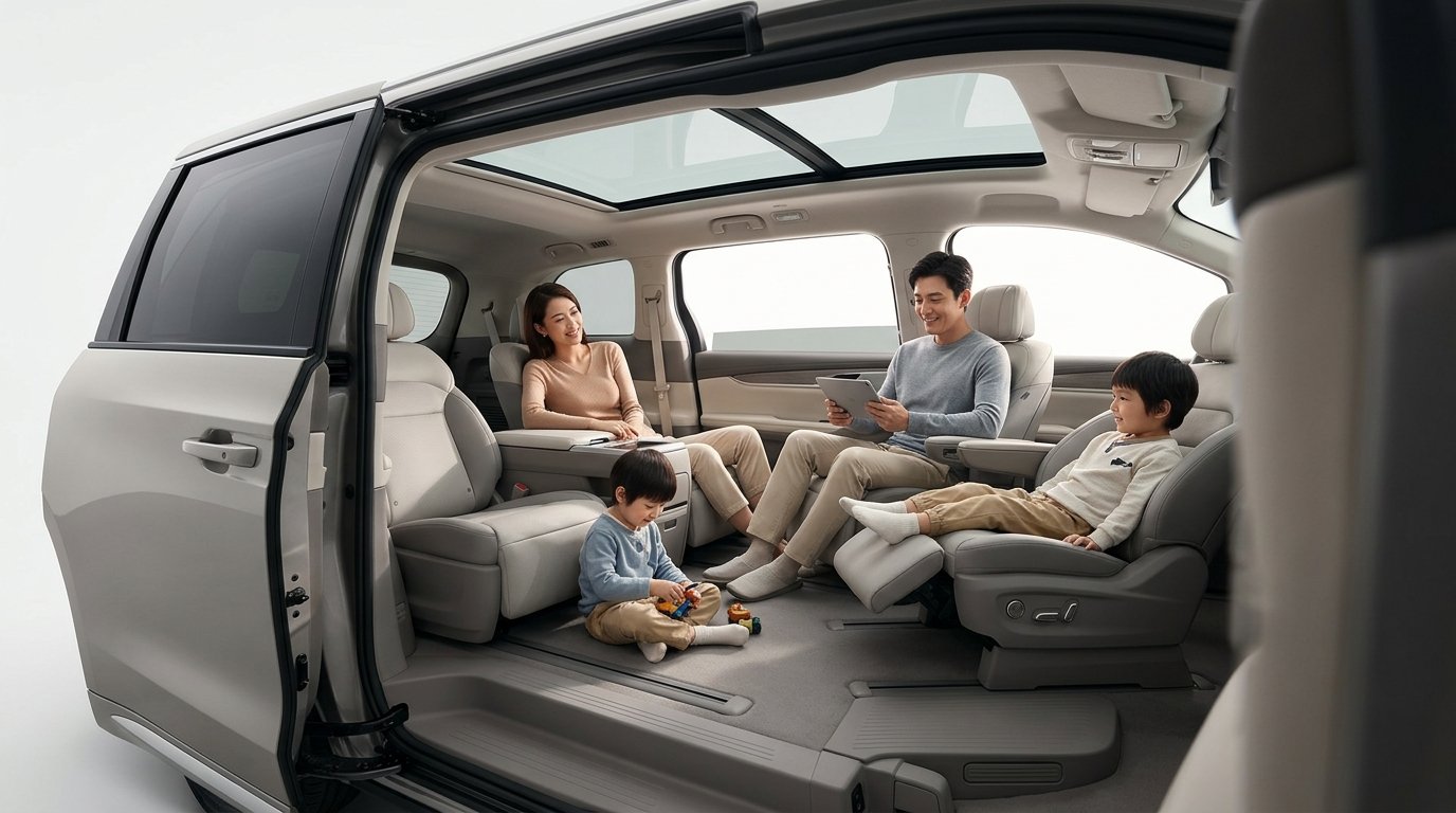 샤오미 스카이노마드 패밀리 SUV: 거실 같은 넓은 공간과 혁신적인 모듈형 인테리어